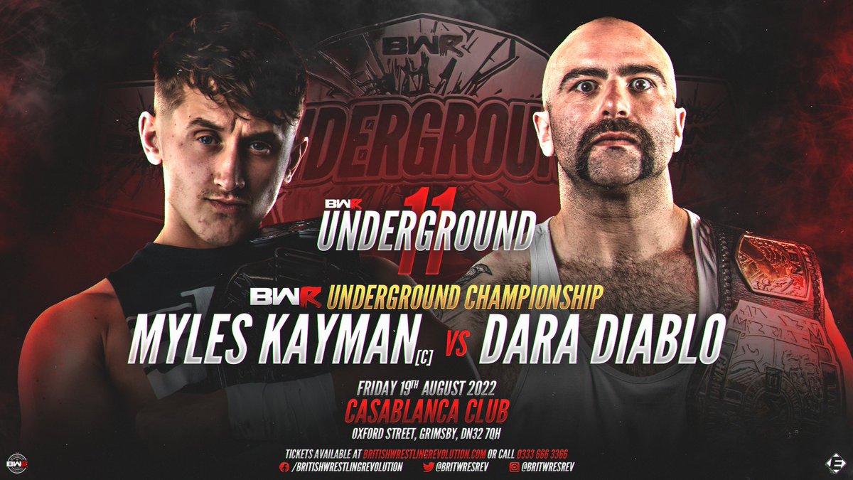 After successfully dethroning Second To None in the Tag Team division, Dara Diablo and Jimmy McIlwee have their sights set on knocking Myles Kayman off his pedestal at Underground 11. 🎟️ GET YOUR TICKETS HERE! 🎟️ ticketsource.co.uk/bwr