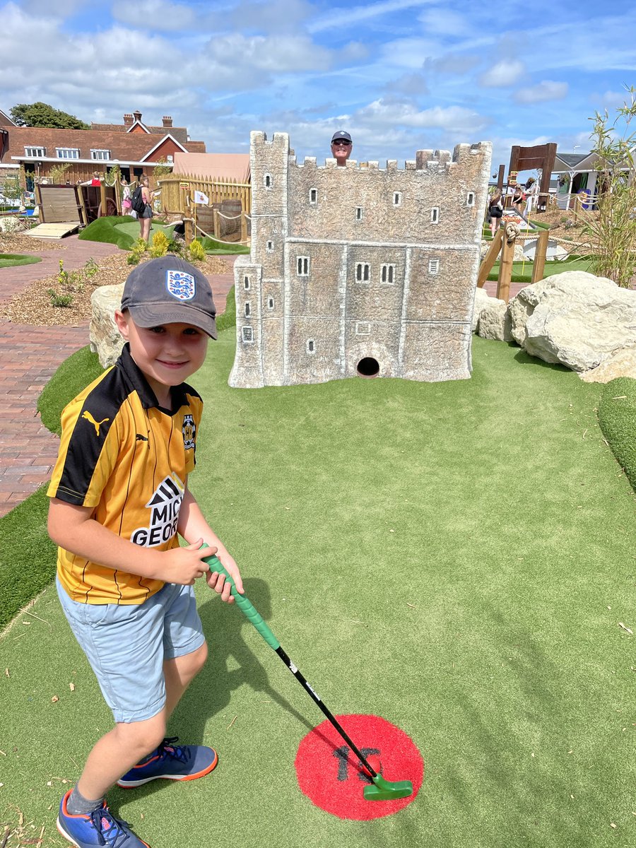PaulRutters's tweet photo. Summer fun @Wadventuregolf with Felix, Dad and me 🙌 @Deal_Town ⛳️ https://t.co/UsnSaq2HLs