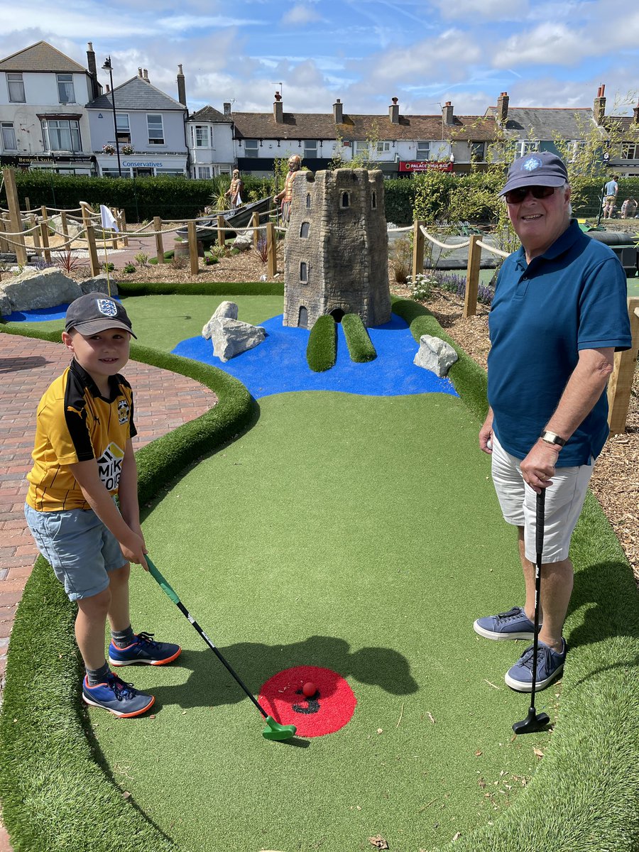 PaulRutters's tweet photo. Summer fun @Wadventuregolf with Felix, Dad and me 🙌 @Deal_Town ⛳️ https://t.co/UsnSaq2HLs