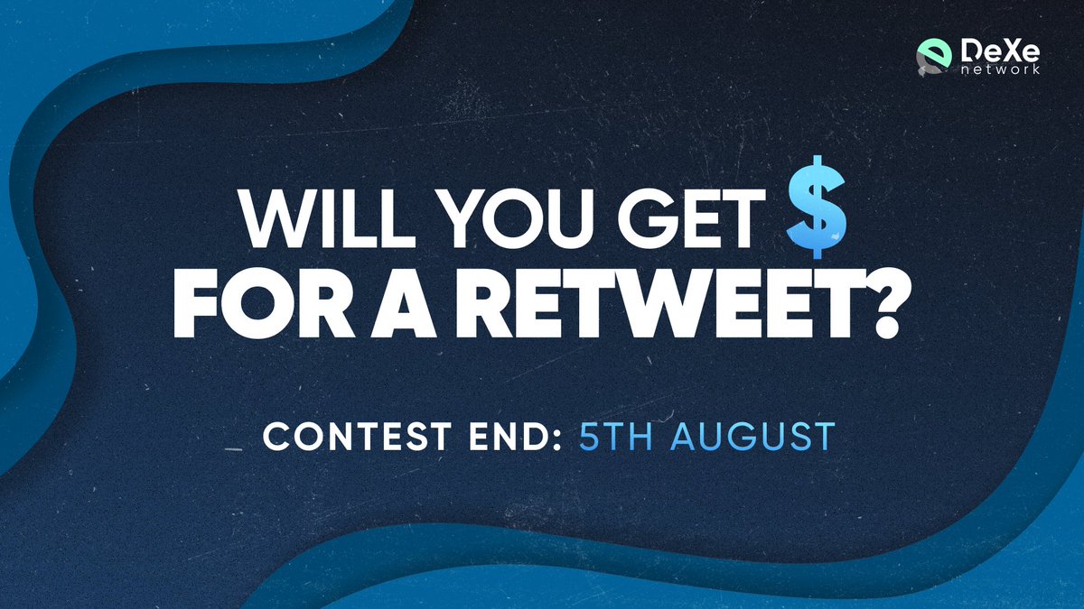 🎁Aching for a giveaway? Hey, can’t blame you - quick money is easy money. $20 up for grabs 💡Just Follow and retweet this post Winner randomly chosen on August 5th. Ready? Go!🔥 PS. This is not the last one either 😉 #DeXeNetwork #DeXe $DEXE #DeXeInvestment #DeFi #DAO