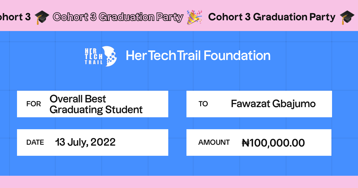hertechtrail's tweet photo. After 10 weeks of learning, we graduated the Cohort 3 students, and also awarded the top students in each track.

Congratulations ladies 💃🥳

Know any of the awardees? Give them a shoutout under this thread.

#womenintech 
#hertechtrailacademy 
#hertechtrailers 
#cohort3 https://t.co/lUeKAms69F