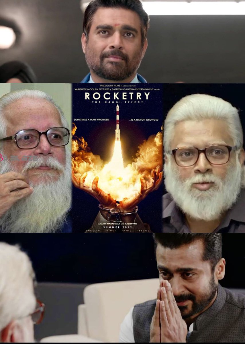 miraravikumar's tweet photo. #Rocketary is a brilliant movie. I cried when #actorsurya apologized to #NambiNarayanan on behalf of the people of this country. I apologized to him. #nambiNeffect. Thank you @ActorMadhavan for giving us this classic piece of art. https://t.co/CD04QtuQp8