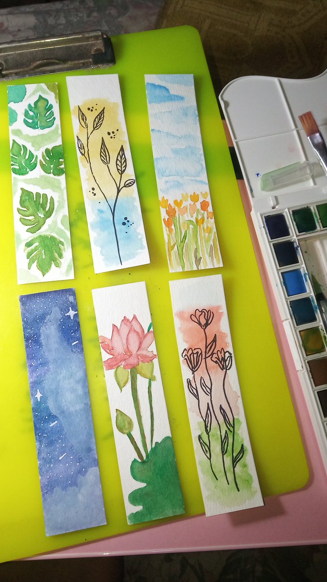 sandyakalaaaa's tweet photo. Bookmark handmade pake cat watercolor nih, terbaru dari aku, yuk di order 🤗💝 https://t.co/UcBu91DhcR