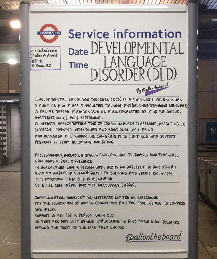 Fantastic work from #TransportforLondon supporting Developmental Language Disorder (DLD) please like & share this post as much as possible. DLD awareness day is Fri 14th October 2022 save the date and join #Afasic promoting DLD awareness day 2022. #ThinkLanguage #ThinkDLD #radld