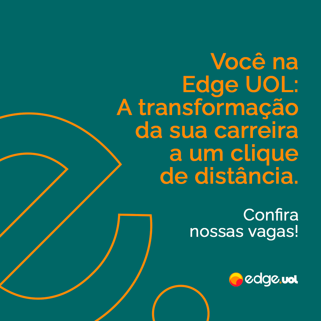 Temos vagas! #VemPraEdgeUOL e participe da maior evolução de infraestrutura em tecnologia do país 🚀
Confira nossas oportunidades em edgeuol.gupy.io e vem ser #Edger!
 #GoEdgers #VemPraEdgeUOL