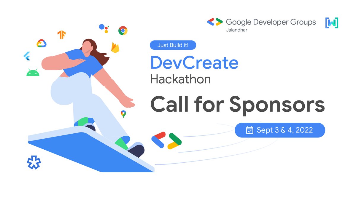 GDGJalandhar's tweet image. 📢 Call for #Sponsors!

We&apos;re organizing the #DevCreate #Hackathon for the techies to showcase their skills and knowledge to build something fruitful out of it 👨‍💻👩‍💻

Let&apos;s collaborate &amp;amp; connect to know more about available sponsorship packages!

Connect at: hello@gdgjalandhar.com
