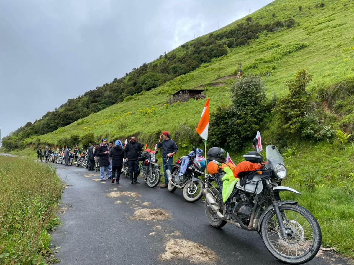 ProAssam's tweet photo. Inaugural #HolyTreeHolyWaterfall motorcycle expedition. Flagged off from #HolyTree, #Khinzemane - culminated at #HolyWaterFall traversing through arduous track in pristine mountains. Promoting tourism in #ArunachalPradesh.
@easterncomd
@GajrajCorps_IA
@adgpi @SpokespersonMoD https://t.co/BHfHR6On8d