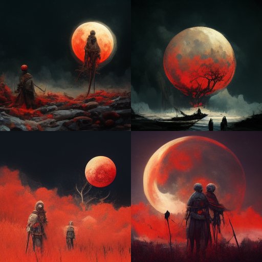 赤い月のtwitterイラスト検索結果