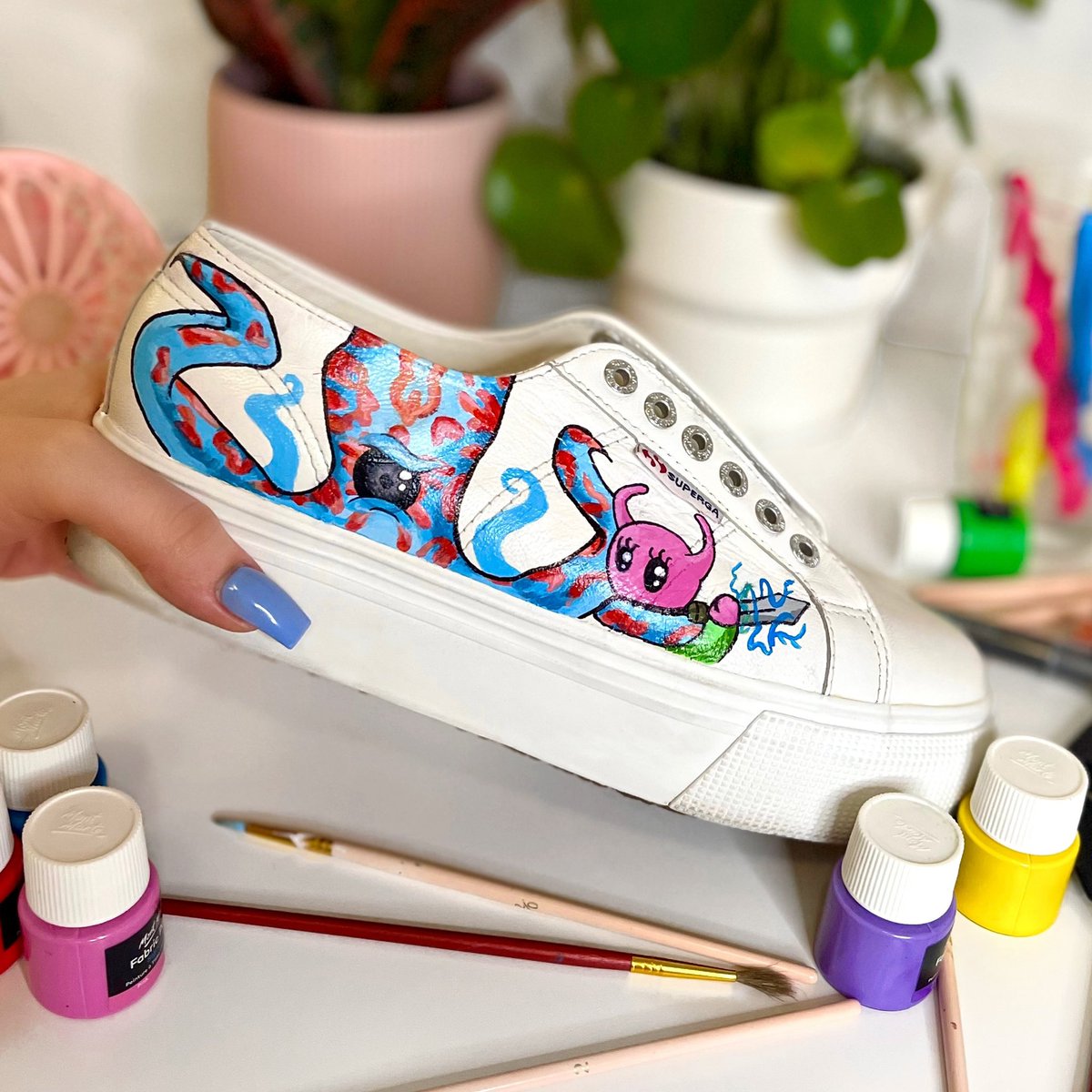 Valeria_Crypto's tweet photo. My custom @quirkiesnft sneakers in progress. Sorry but I’m team squid now! 👟👁🦑 https://t.co/cSV0UsbO7j