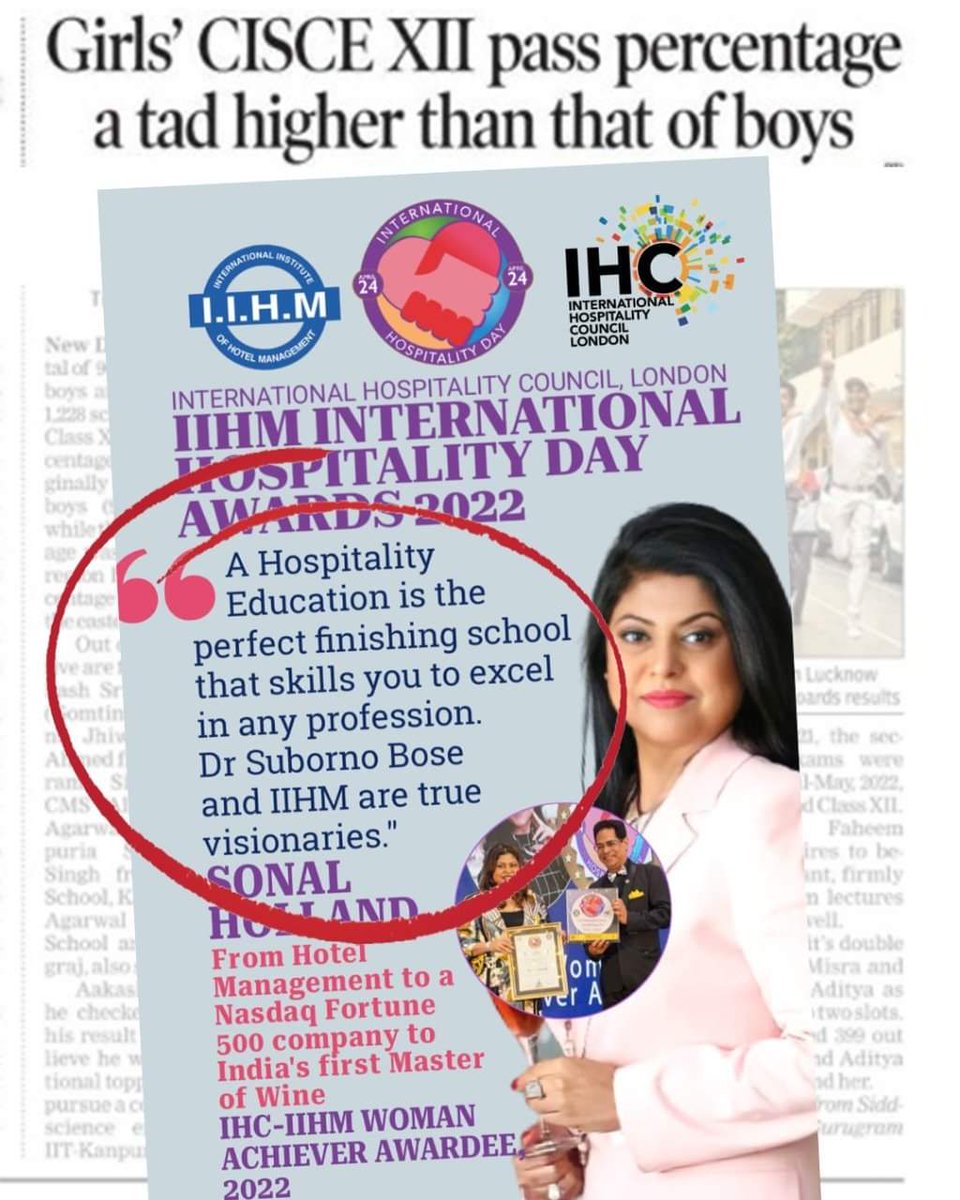 Confused what career to choose? Read what the IIHM-IHC London Woman Achiever of the Year - 
<a href="/Sonalholland/">Sonal Holland, Master of Wine</a>, Master of Wine has to say. To know more about #HotelManagement, talk to a IIHM counselor right now. Just call - http://9831050000. Join IIHM - Echat.elink.in