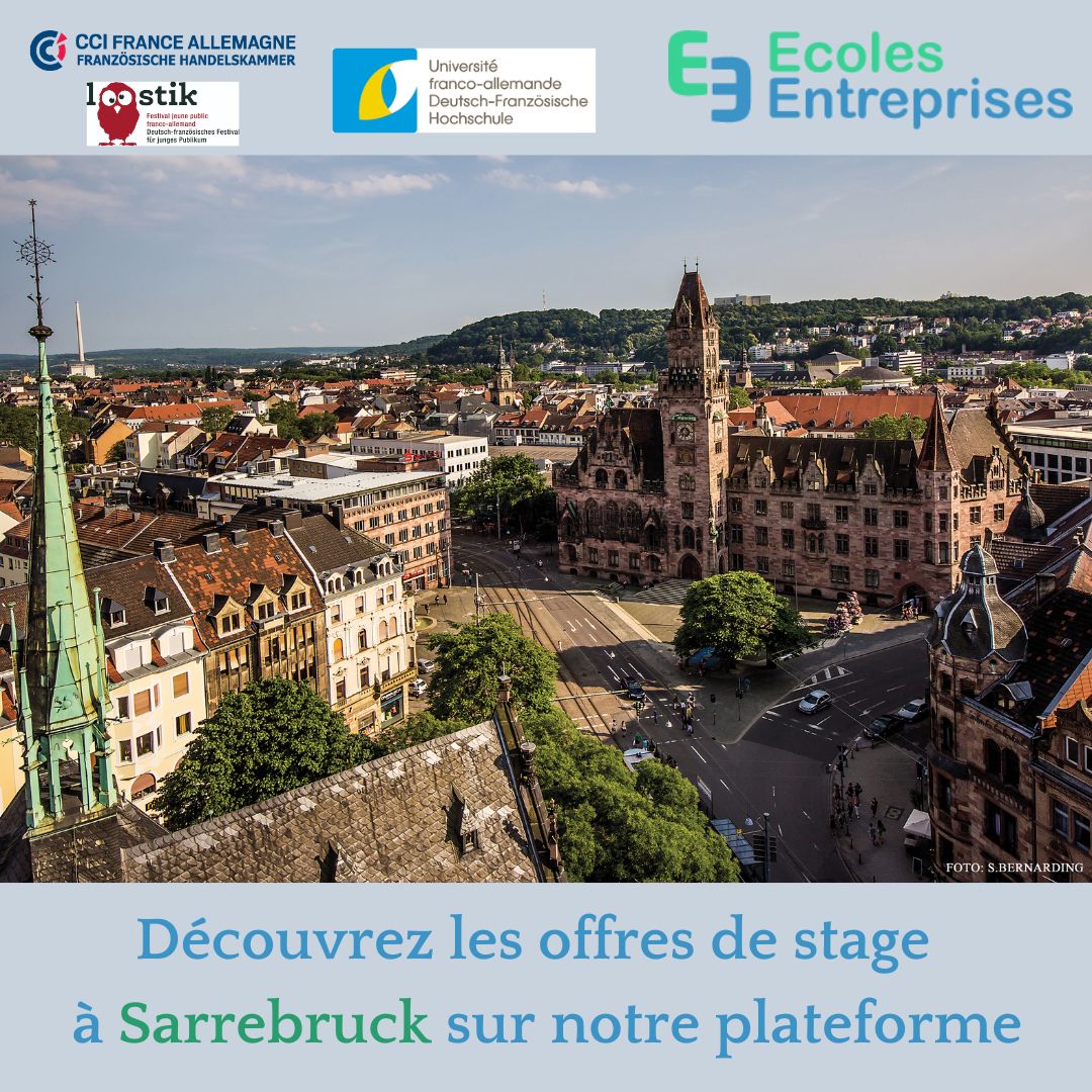 plateforme_ee's tweet photo. #TravelTuesday
💡 Envie d’un stage à Sarrebruck, ville située à deux pas de la frontière franco-allemande et au cœur de la Grande Région Saar-Lor-Lux ? 🏙️
Decouvrez les offres de stages :https://t.co/cYTsA6GIVE... https://t.co/7zcirAUtEL
