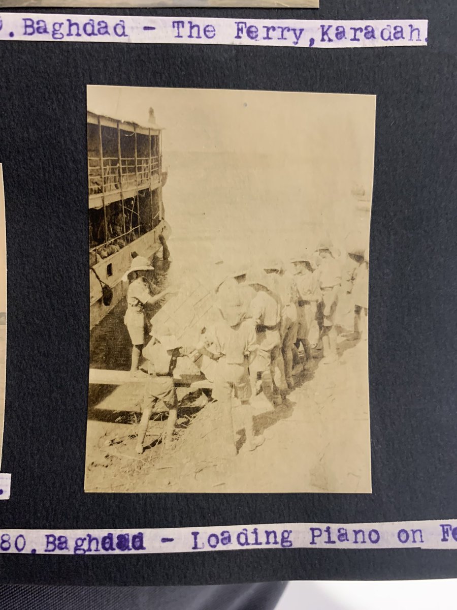 Chance4321's tweet photo. An unexpected surprise in the #liddlecollection today was coming across an album of photos showing the effort involved in transporting a piano across Mesopotamia to entertain the troops in #ww1 https://t.co/yHGecwQ2td