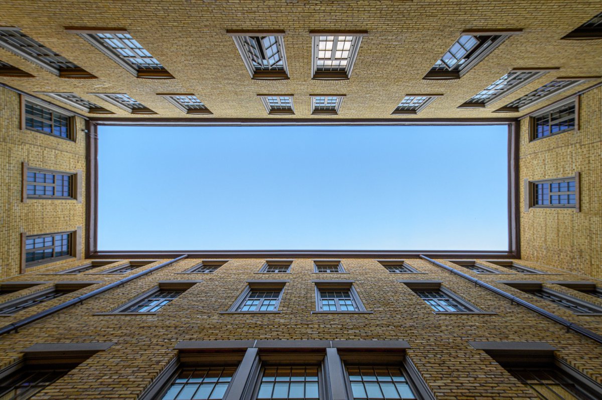 Addition to Sorin College is nearly finished. This is from inside the now courtyard space. The use of re-claimed brick is well done...can hardly tell what's brand new &amp; what's 133 years old.
