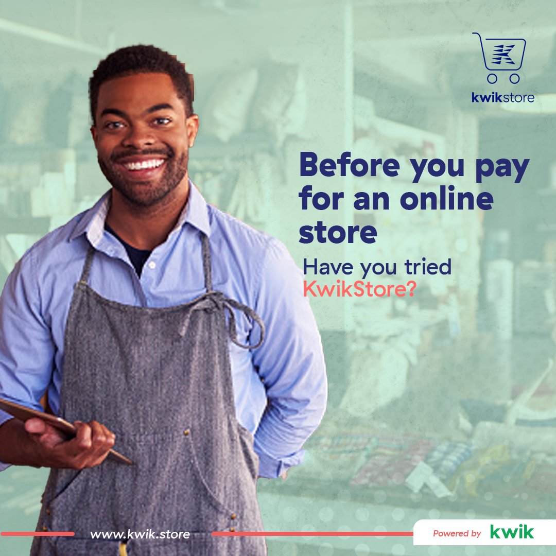 GetKwikStore's tweet photo. Gone are the days when you needed to have coding skills or pay a developer to create an online store for your business. With KwikStore, you can do that in 5 minutes!
#KwikStore #KwikAfrica #Kwik https://t.co/UjUGyc6O1K