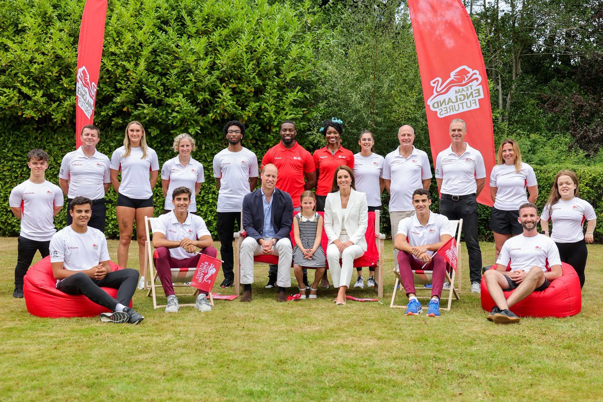HRHPWales's tweet photo. NEW | The Duke and Duchess of Cambridge and Princess Charlotte during a visit to SportsAid House at the 2022 Commonwealth Games (August 2, 2022). 

📸: Chris Jackson https://t.co/xZnOdyCAxr