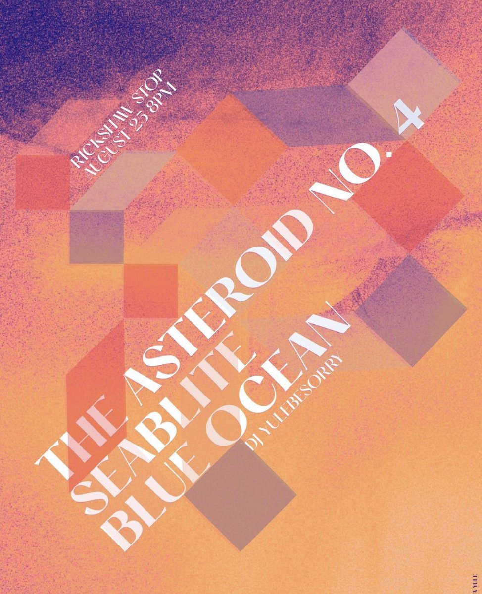 TheAsteroid4's tweet photo. August 25th at @rickshawstopsf SF with @seabliteband and #BlueOcean !! https://t.co/knoHHISAwX