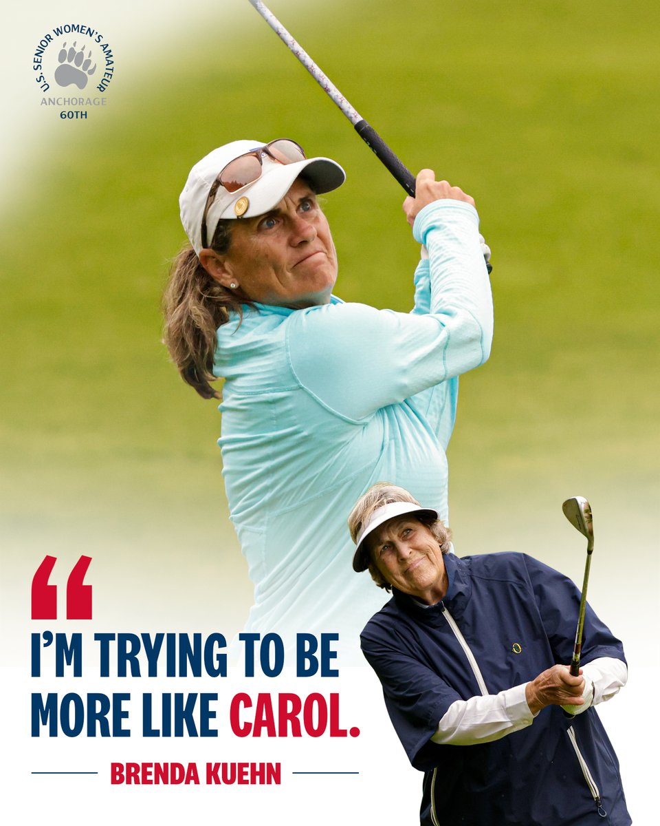 Learn from the best! In her quest for the #USSeniorWomensAm 🏆, 2x USA @CurtisCup team member Brenda Kuehn is looking to emulate 7x USGA champion Carol Semple Thompson and just “play the course” in match play.