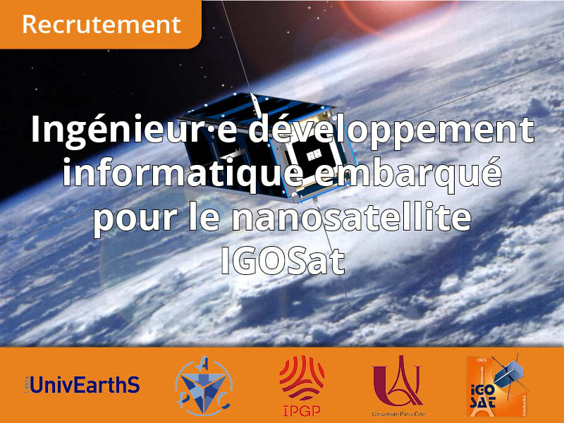 IGOSAT_Diderot's tweet photo. Nous recherchons actuellement un(e) remplacent(e) pour travailler sur le software embarqué et sol pour la mission IGOSat (en C et Python). A vos CV !
Fiche : https://t.co/c3PQrDD1a6 https://t.co/985spbuRUL