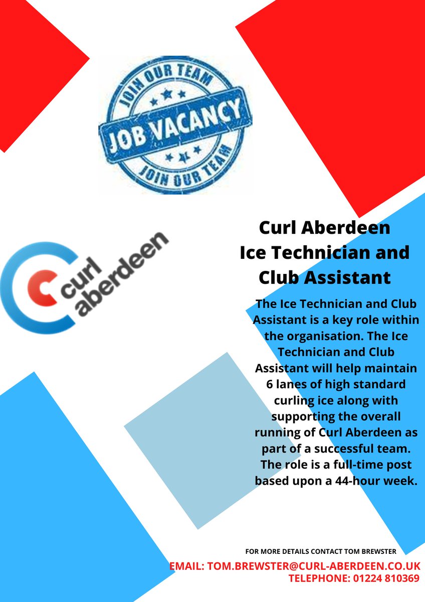 Opportunity to join our team at Curl Aberdeen! #jobs #jobsearch #curling #aberdeen #JobsInAberdeen