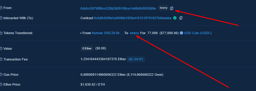 ItsWolfsRain's tweet photo. Fully doxxed Fortnite pro steals 77.000 dollars from the Nomad Bridge 😂

Not so smart..... 😅

#NFTs #USDC #Bitcoin #Ethereum #Nomad #Stealing #FBIonItsWay #SirensOn #NotGoingToMakeIt #Fortnite https://t.co/ZhbmyPYyYc