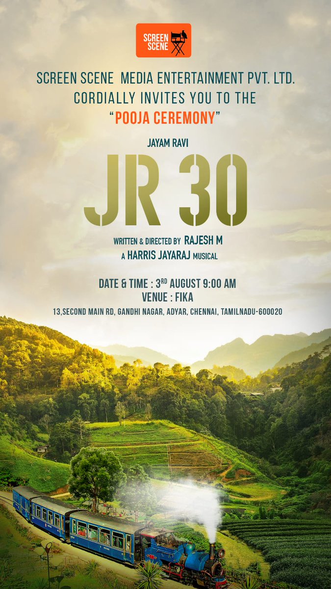 PrakashMahadev's tweet image. #JR30 

#JayamRavi + #MRajesh ( SMS) +#HarrisJayaraj + #PriyankaMohan

Produced by @Screensceneoffl