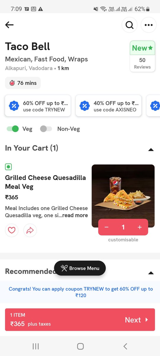 PrincePatel3012's tweet photo. @zomato restaurant is just one km away and you are charged 93 rupees for that 🤦‍♂️ https://t.co/ZPEcZ4AlX7