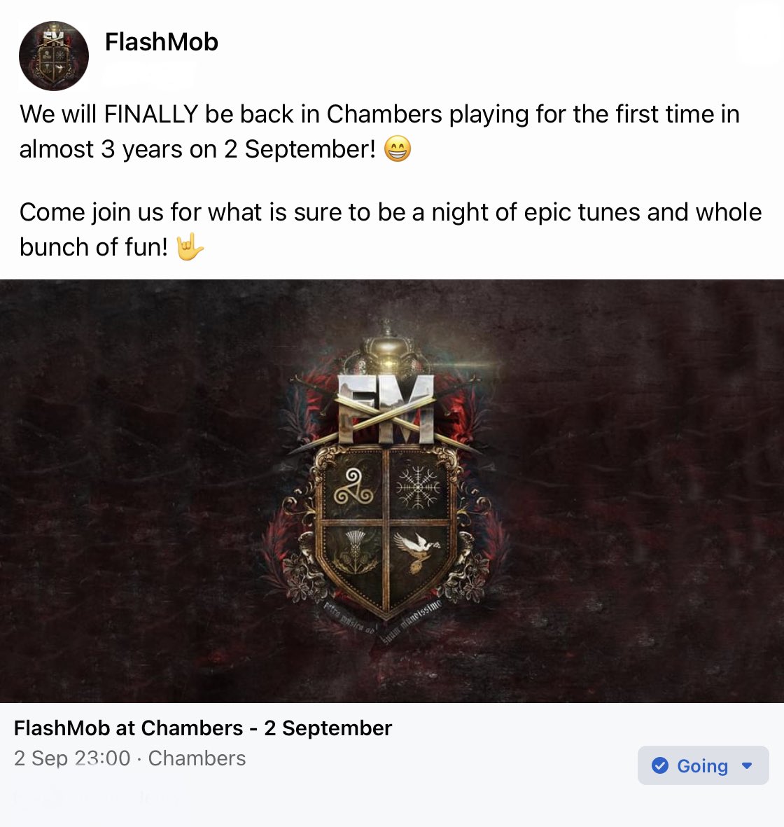 FINALLY <a href="/FlashMobJsy/">FlashMob</a> will be back where we belong, playing at Chambers again soon! I am definitely looking forward to this one…