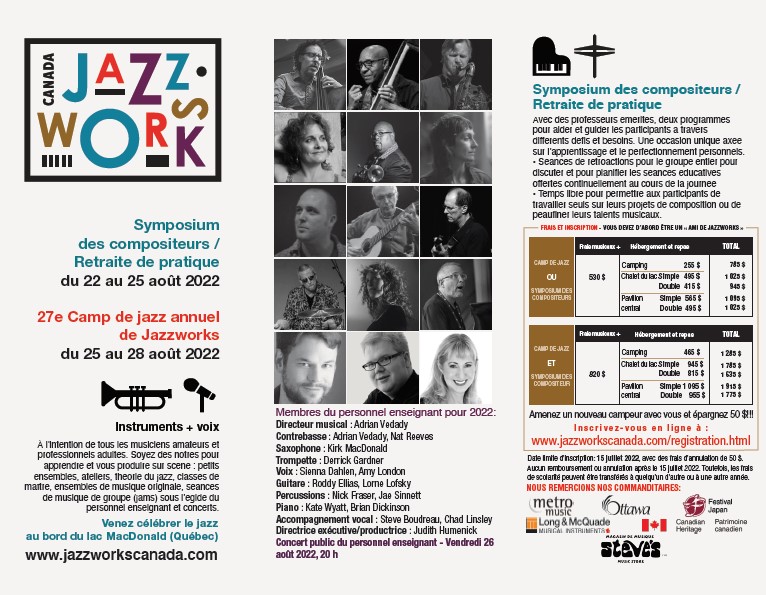 JazzWorks Jazz Camp est un camp de jazz pour adultes unique qui enseigne la théorie et la technique du jazz par des musiciens de jazz canadiens et internationaux primés et très innovants et des invités spéciaux.
jazzworkscanada.com/registration.h…. 
#jazzcamp #jazzstudiessummer #bandcamp