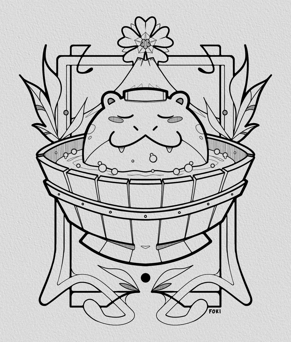 Et voilà ma potite participation au #DTIYSUltia de <a href="/ultiaa/">Ultia</a> 🌸 

C'était un réel plaisir de reprendre ce chouette dessin dans un style un peu flash tattoo, avec la version en couleur et en noir et blanc ! 🤍

Le mélange Pokémon et Art Nouveau, j'aime ceu 🍃