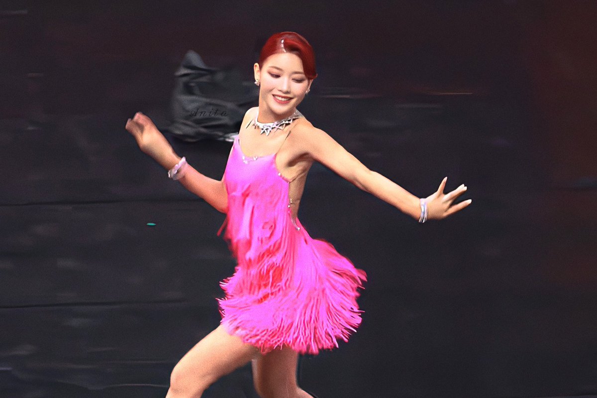msxiao_des's tweet photo. xiaoting in a pink latin dress is iconic https://t.co/gb2Gw3CvUr