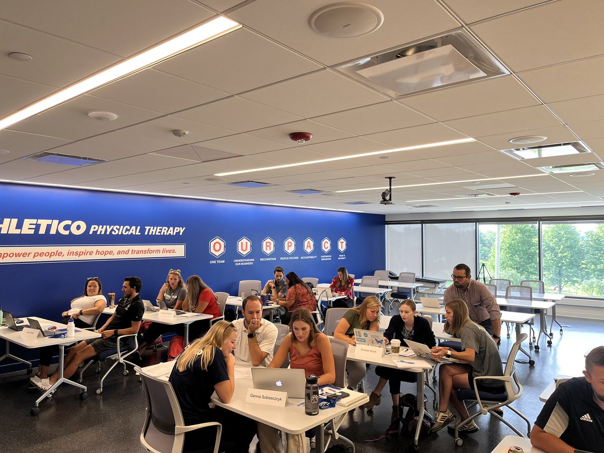 BleonATC12's tweet photo. No one does it better! @Athletico New Hire Orientation for our incoming athletic trainers - preparing this week so we are ready for next week @AcoATTeam Welcome to the team! https://t.co/EbNt41M0qT