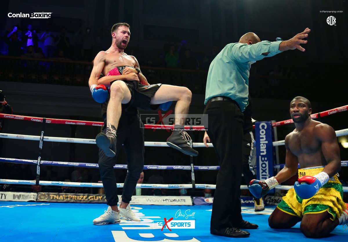 TenchuSports's tweet photo. 🔙⏰🥊 Last Time Out
@padraigmc1988 stops Celso Neves to retain his WBC International Silver Super Middleweight Title at the @UlsterHall
📷 © @ChrisScottPics • @CSXSports
#PadraigMcCrory #ConlanBoxing #CSXSports #Belfast #Boxing #BoxInc https://t.co/rSWTDsYKYX