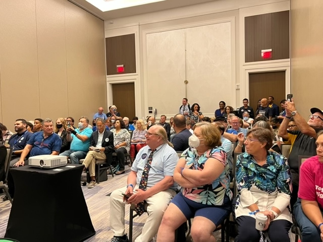 DNCClimate's tweet photo. How much do Democrats care about climate?

Check out the very crowded, enthusiastic rooms at the recent meetings of the Texas Environmental Democrats, the Environmental Dem Caucus of Florida, and the Alaska Dems Climate Caucus.

@TXEnviroDems
@FlaDemEnvCaucus
@AKDemsClimate https://t.co/YW6GviDUAh