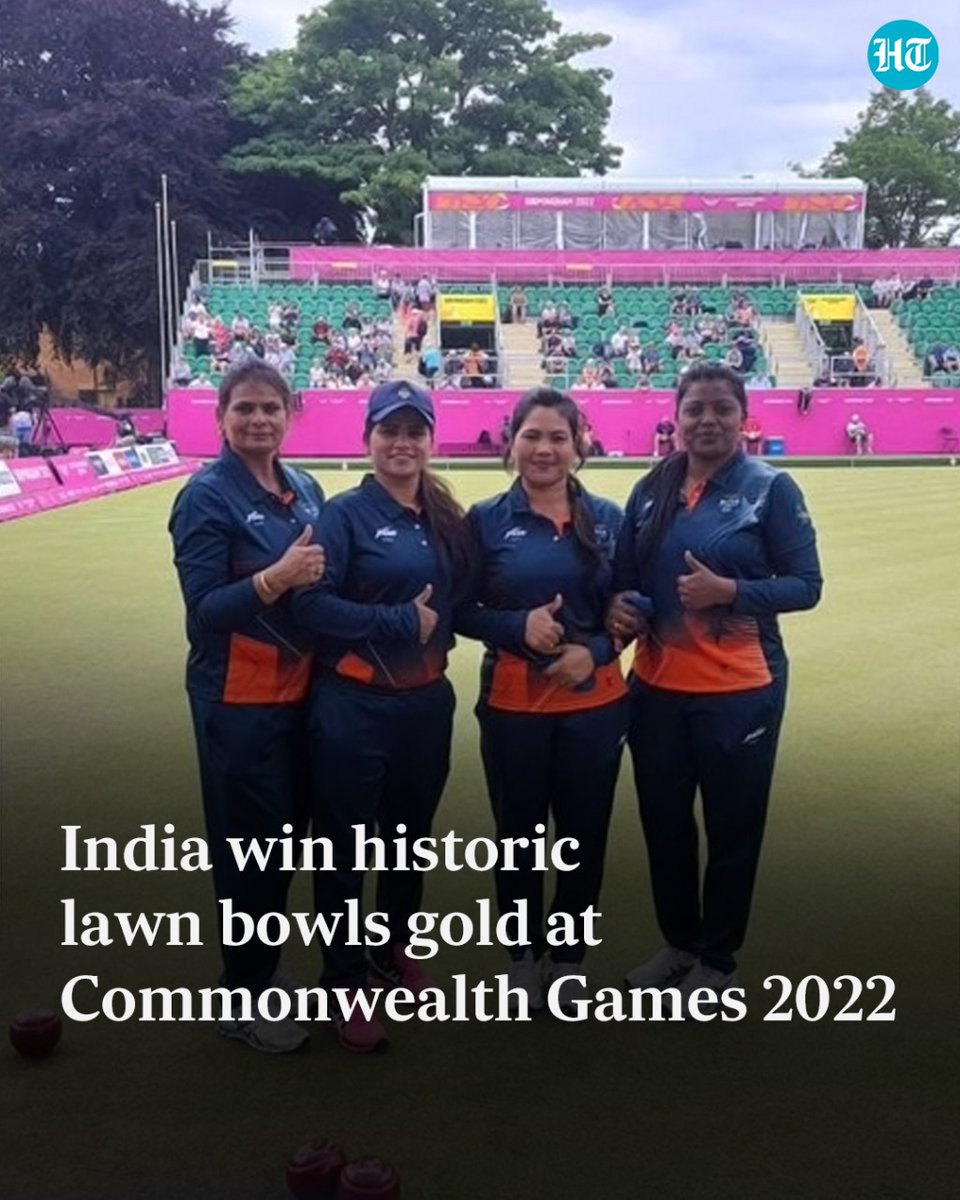 Parul_024's tweet photo. Congratulations to our women's team for winning Gold medal for the country ! #Cheer4India 🇮🇳
India win their 1st ever CWG GOLD medal in Lawn Bowls. 
Congratulations Girls 🏆🏆
 #Lovely, #Pinki, #Nayanmoni &amp; #Rupa
#CWG2022India 
#CWG2022 
#CommonwealthGames https://t.co/tpTdGxSxmO