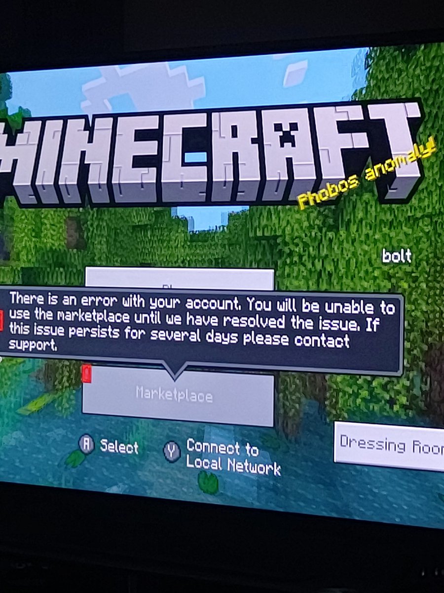 Fibropheonix's tweet photo. @MojangSupport have emailed, having connection issues on my account, cannot download my purchase or access market place properly for 3 days bedrock switch https://t.co/AdAbvJjVP3