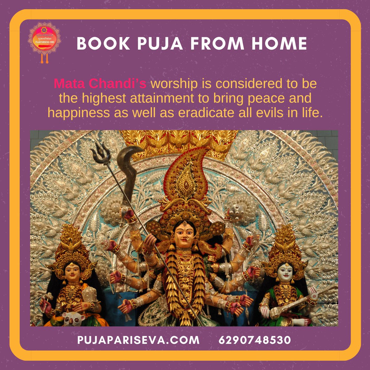 Chandi Puja, Paath, Homam and Yagya can be booked online through our website pujapariseva.com.
Website: pujapariseva.com/home/puja-deta…
Contact: +91-6290748530
#chandipuja2022  #chandipuja #pujabookingonline #chandipaath #chandipaathkaisekare #puja #pooja #onlinepoojan