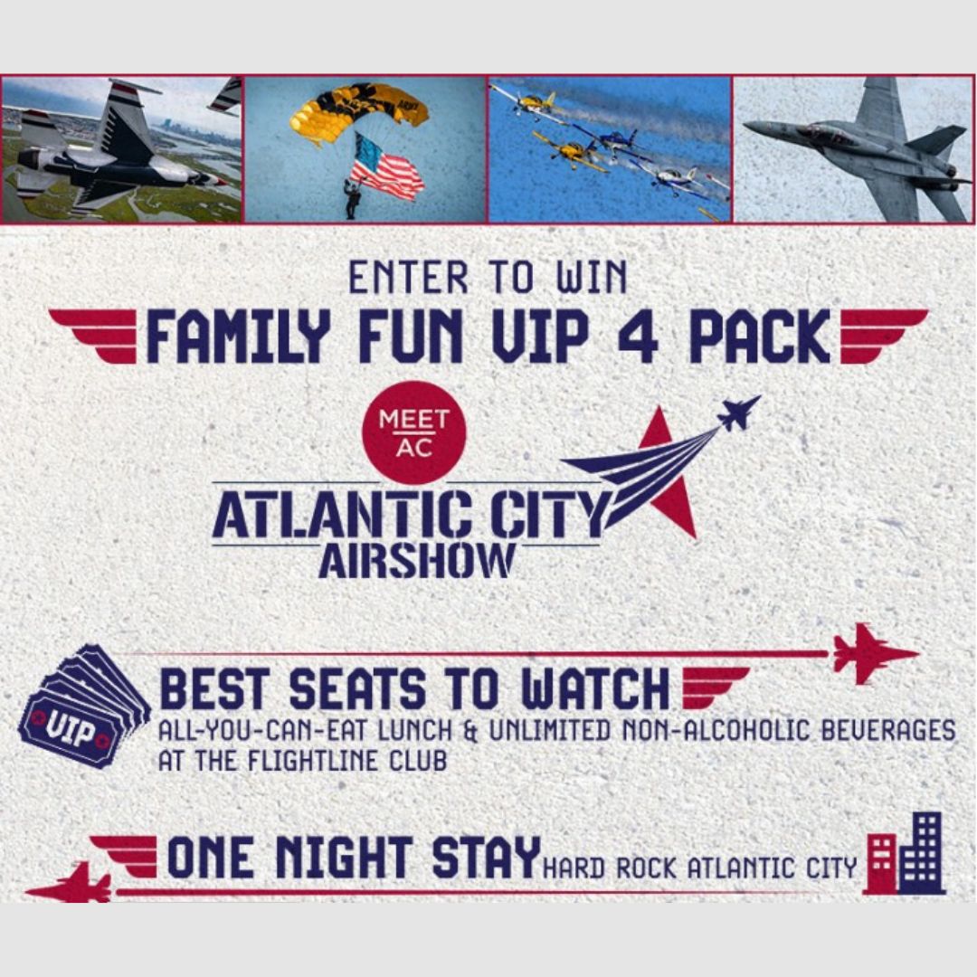 AcAirshow's tweet photo. Enter for your chance to win a family 4-pack of VIP tickets to the 2022 @Meet_AC Atlantic City Airshow and a one night stay at the @HardRockHCAC from @NBCPhiladelphia! For more info and to enter, visit: https://t.co/b9TQRXupZ3 https://t.co/1qNbxAjLvs