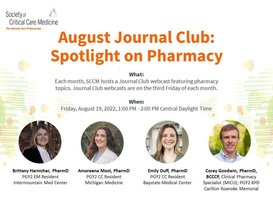 SCCM Clinical Pharmacy and Pharmacology Section tweet media