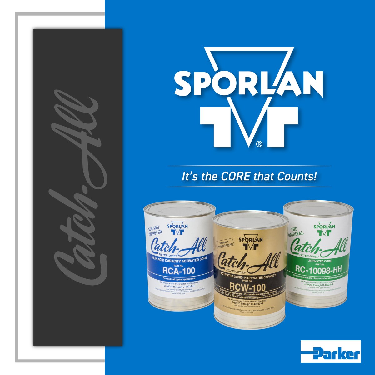 Sporlan's tweet photo. Parker Sporlan Catch-All Replaceable Cores and Filters provide unparalleled control of harmful contaminants in #HVACR systems. Ensure the long life &amp; efficiency your #airconditioning &amp; #refrigeration systems. Configure yours: https://t.co/dMIH7fK7UI #CatchAll #filterdrier https://t.co/3IyPtQHhEi