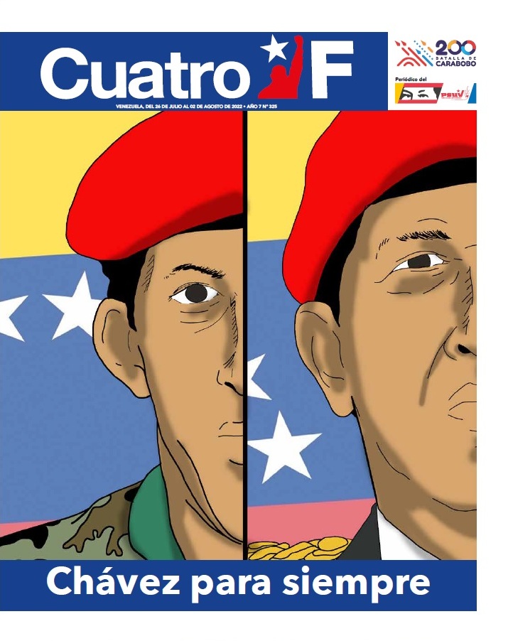 PartidoPSUV's tweet photo. ¡CHÁVEZ PARA SIEMPRE! 💛💙❤

La edición Nº 325 de nuestro semanario @CuatroFWeb está imperdible, te invitamos a leer y descargar a través de este enlace: https://t.co/FMUYvF4a88

#IntegridadTerritorial https://t.co/FxQh4gfb6d