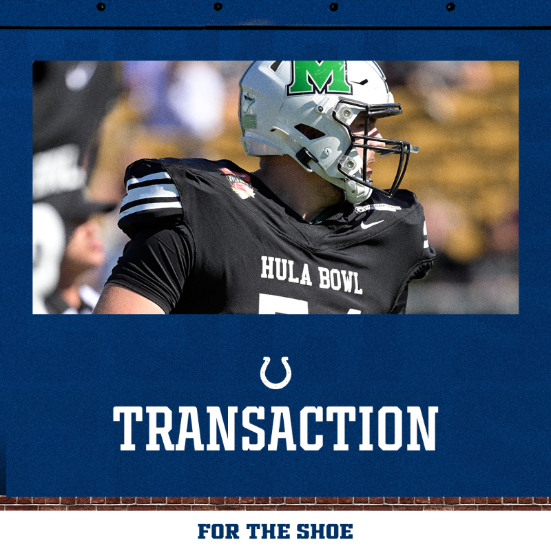 Colts's tweet photo. We have signed C Alex Mollette and placed WR John Hurst and G/T Carter O’Donnell on IR.