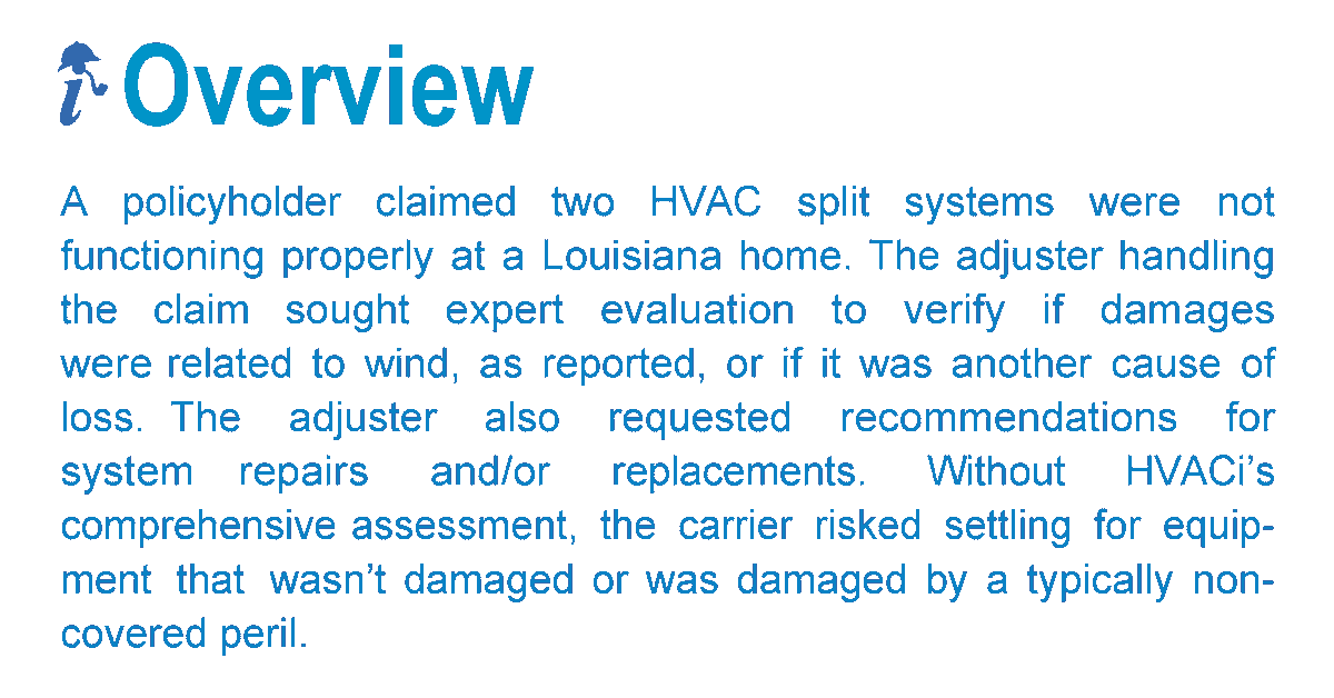 CCGCLT's tweet photo. Neither HVAC system in this case study was determined to have #wind #damage after a comprehensive expert assessment. 

Here’s what they did have – and how @HVACi2 figured it out: https://t.co/zKaHkLdhfC https://t.co/1i92Db3jGw