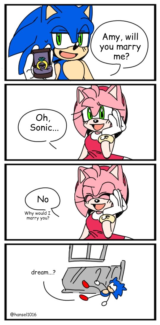 BulmaBunny on X: Sonic Proposes to Amy Comic Dub 💍💗 Comic Artist  @hansel1016 Sonic @emerald_masters Amy : Myself Thanks for letting us dub  this! ^^  / X