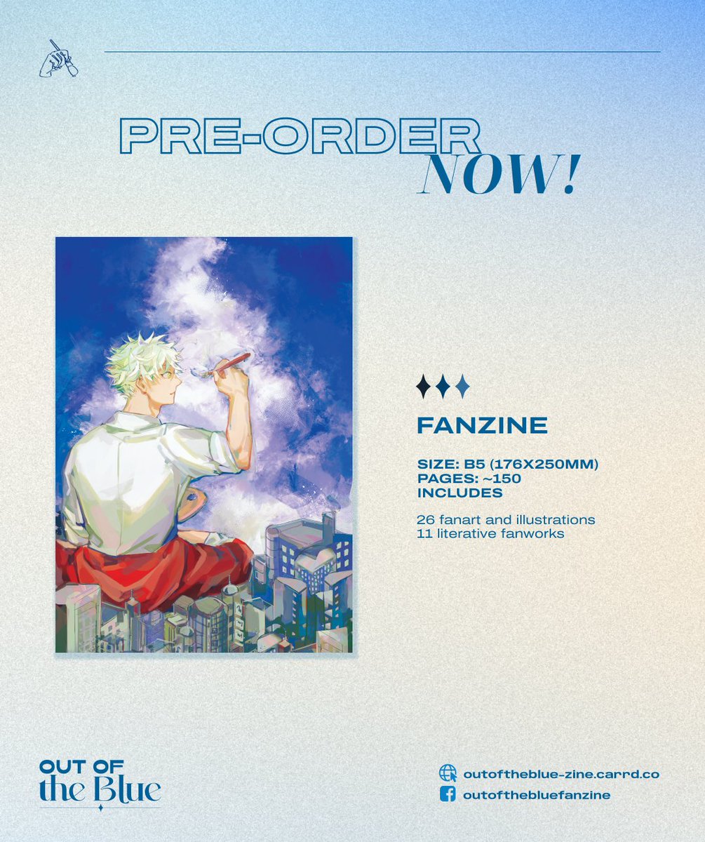 outofthebluefz's tweet photo. 「  𝐎𝐔𝐓 𝐎𝐅 𝐓𝐇𝐄 𝐁𝐋𝐔𝐄 𝐏𝐑𝐄-𝐎𝐑𝐃𝐄𝐑 𝐎𝐏𝐄𝐍 」

We are grateful to announce that Out of the Blue Fanzine Pre-orders are open!

💙Aquamarine &amp; Lapis Lazuli Bundle: https://t.co/17txmgfuPn
💙Sapphire Limited Bundle: https://t.co/G2whFtp7kv
💙Open until September 1st https://t.co/4nli1scP3C