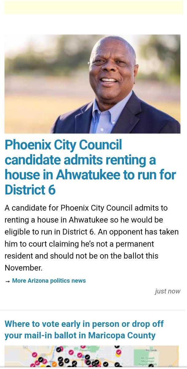 gkphillips's tweet photo. Shady Politics in Phoenix City Council race, what a shame! Didn't kids used to do this to get on a sports team growing up. It was cheating then and it's cheating now https://t.co/p5ZiqpCrNA
