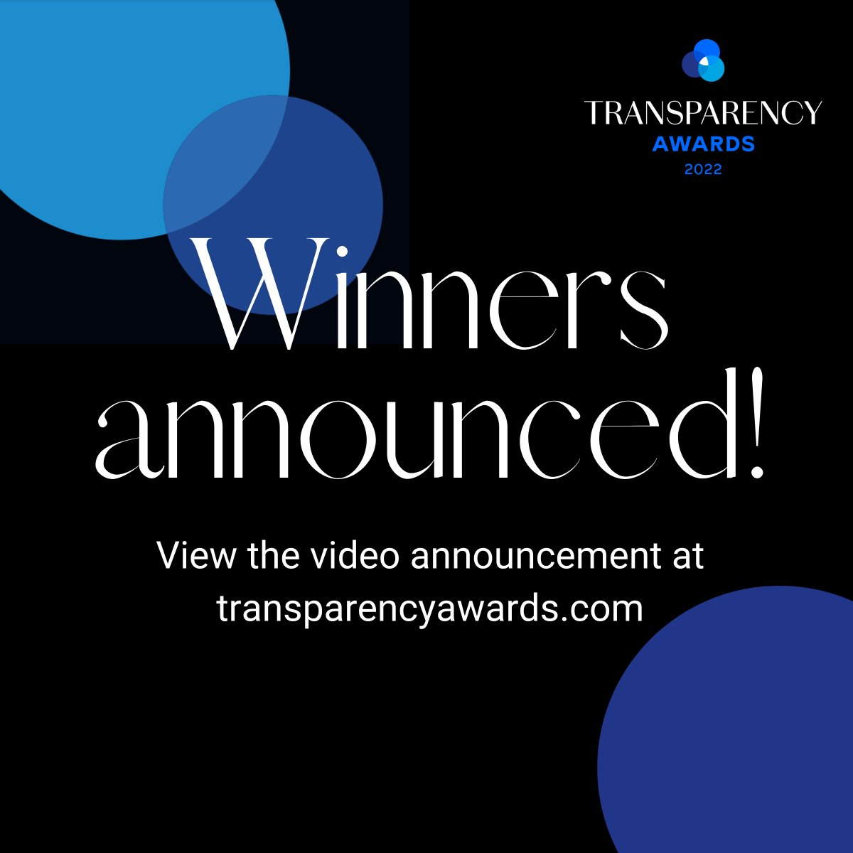 USLabrador's tweet photo. The 2022 #TransparencyAwards winners have been announced! View the video here: https://t.co/dUMln6stNB https://t.co/zd4MNdGZiB
