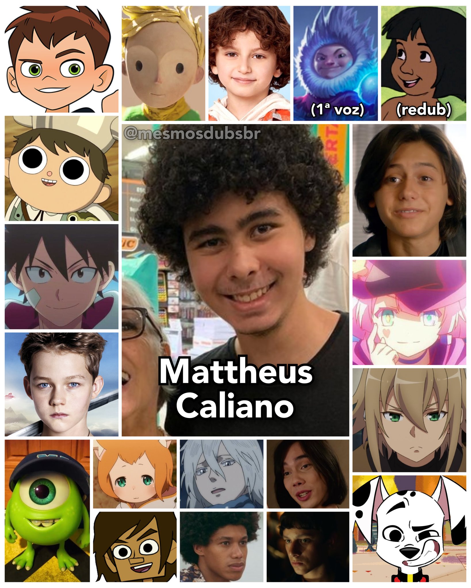 Personagens Com os Mesmos Dubladores! on X: Um dos exemplares ex-dubladores  mirins, agora dublador e diretor de dublagem otaku, Mattheus Caliano é uma  máquina de talento e potencial! Mattheus dubla o Ben