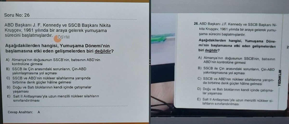 ulasskarasu's tweet photo. Sorular şaibeli, açıklamalar şaibeli…

2022 KPSS sınav sorularıyla bir yayınevinin deneme sınavı soruları bire bir aynı. 

TESADÜF MÜ? HADİ ORADAN! 

Gençlerimizin emeğini çalmaya kalkışanlara izin vermeyiz. 

#kpssdeikincifetoskandali 
#SınavİptalEdilsin #ösym https://t.co/F7KFFbQat9