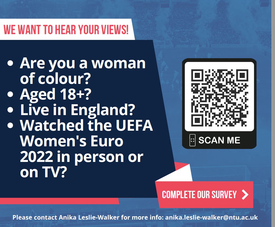 Our friend <a href="/AnikaLWalker1/">Anika Leslie-Walker</a> from <a href="/TrentUni/">Nottingham Trent University</a> is running this survey. Please share as much as you can.

You can fill it in here⤵️
tinyurl.com/2p9c86df