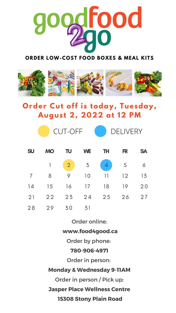 Food4GoodYEG's tweet photo. Interested in connecting with our Low-Cost Produce program, Good Food 2 Go? Learn more here https://t.co/LDs7Wv28Ri

#yeg #yeglocal #edmonton #yegfood https://t.co/q7WynX3z2c